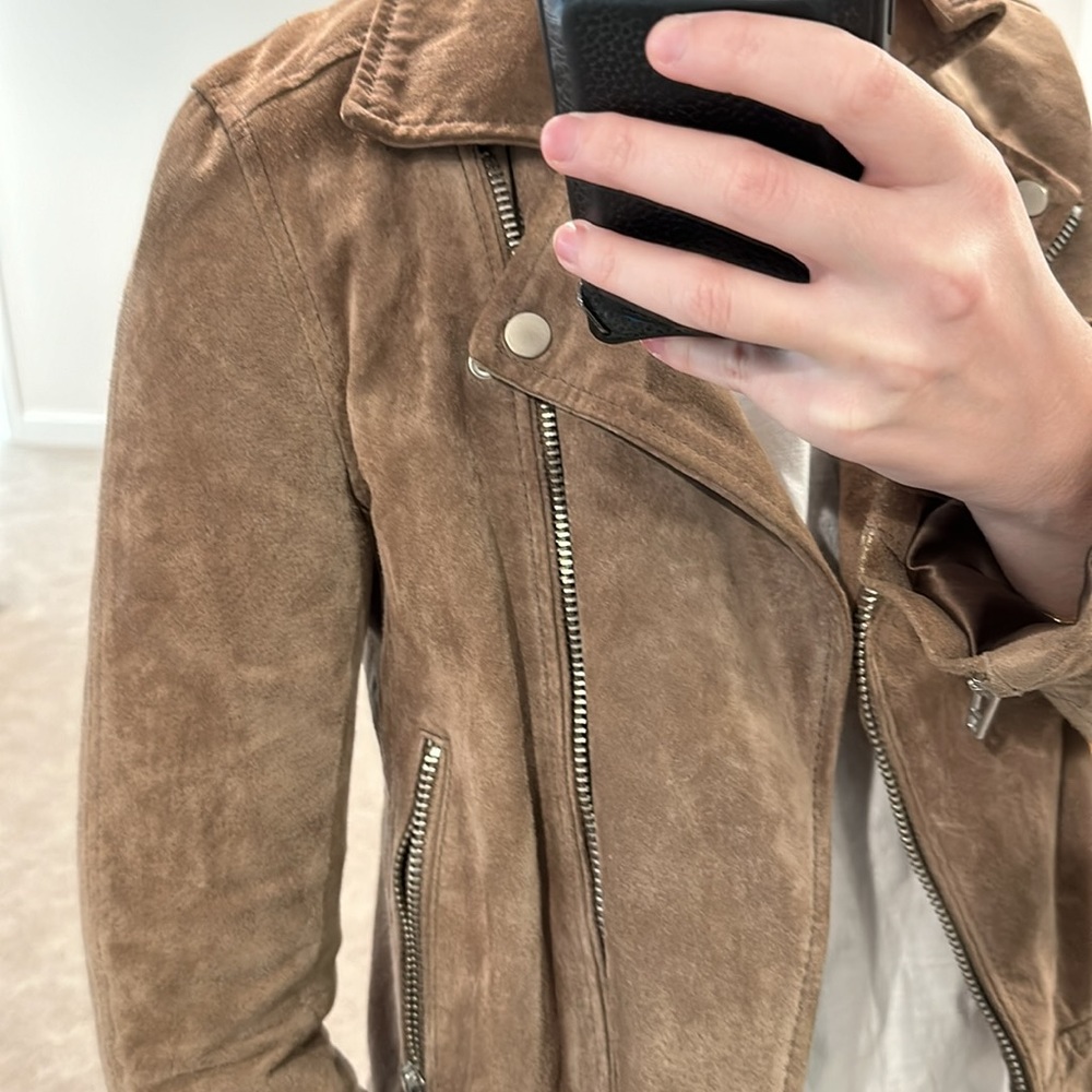 Tan suede moto jacket - Picture 2 of 5